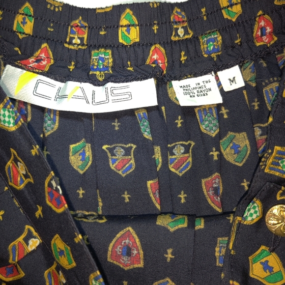 Vintage Chaus Rayon Pleated Novelty Midi Skirt - Picture 10 of 10